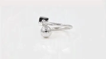 Геометрия женское кольцо спиралью с Шаром и Кубом из серебра mk236 в SilverLand.com.ua