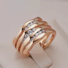 Kinel/ Новые Уникальные Креативные женские кольца из розового золота 585 пробы с микро-восковой инкрустацией, Кольца из натурального Циркона, Геометрия, современная Бижутерия для вечеринок