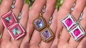 162. Серьги ромбы из стекляруса и риволи своими руками. Geometric earrings tutorial