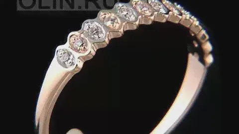 Кольцо "Дорожка" из золота с фианитами
