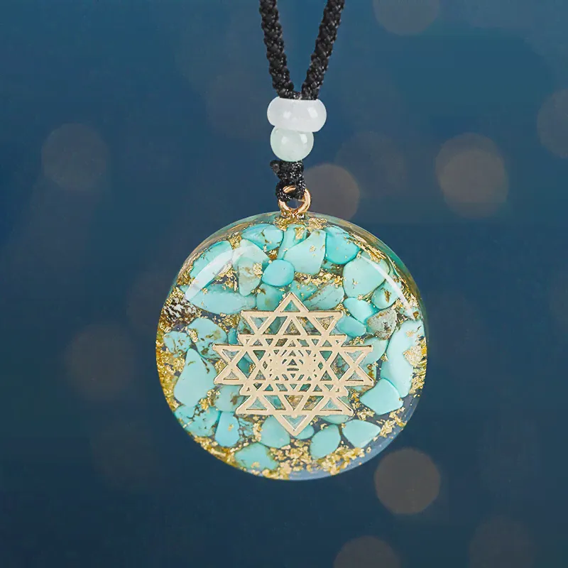 🛍 Orgonite кулон Шри-Янтра исцеления с украшением в виде кристаллов ожерелье Сакральная Геометрия ожерелье чакры Сбор богатство ювелирные изделия для медитации