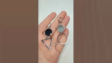Серьги Асимметрия, Геометрия, черные вставки