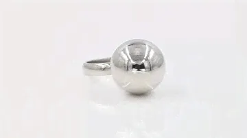 Женское кольцо геометрия Шар из родированного серебра mk233 в SilverLand