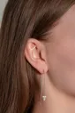 Серьги продевки серебряные Геометрия