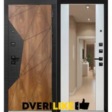 Входная дверь YesDoors Геометрия Зеркало ОПТИМА (эмалит Белый)