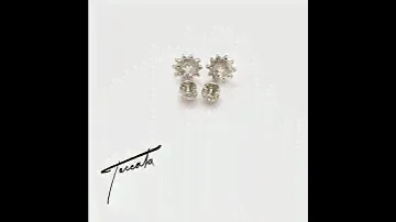 Серьги-пусеты "Космеи" из серебра с фианитами Toccata jewelry СГ410-2011-311