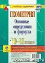Геометрия. Основные определения и формулы. 10-11 классы, Комплект карт