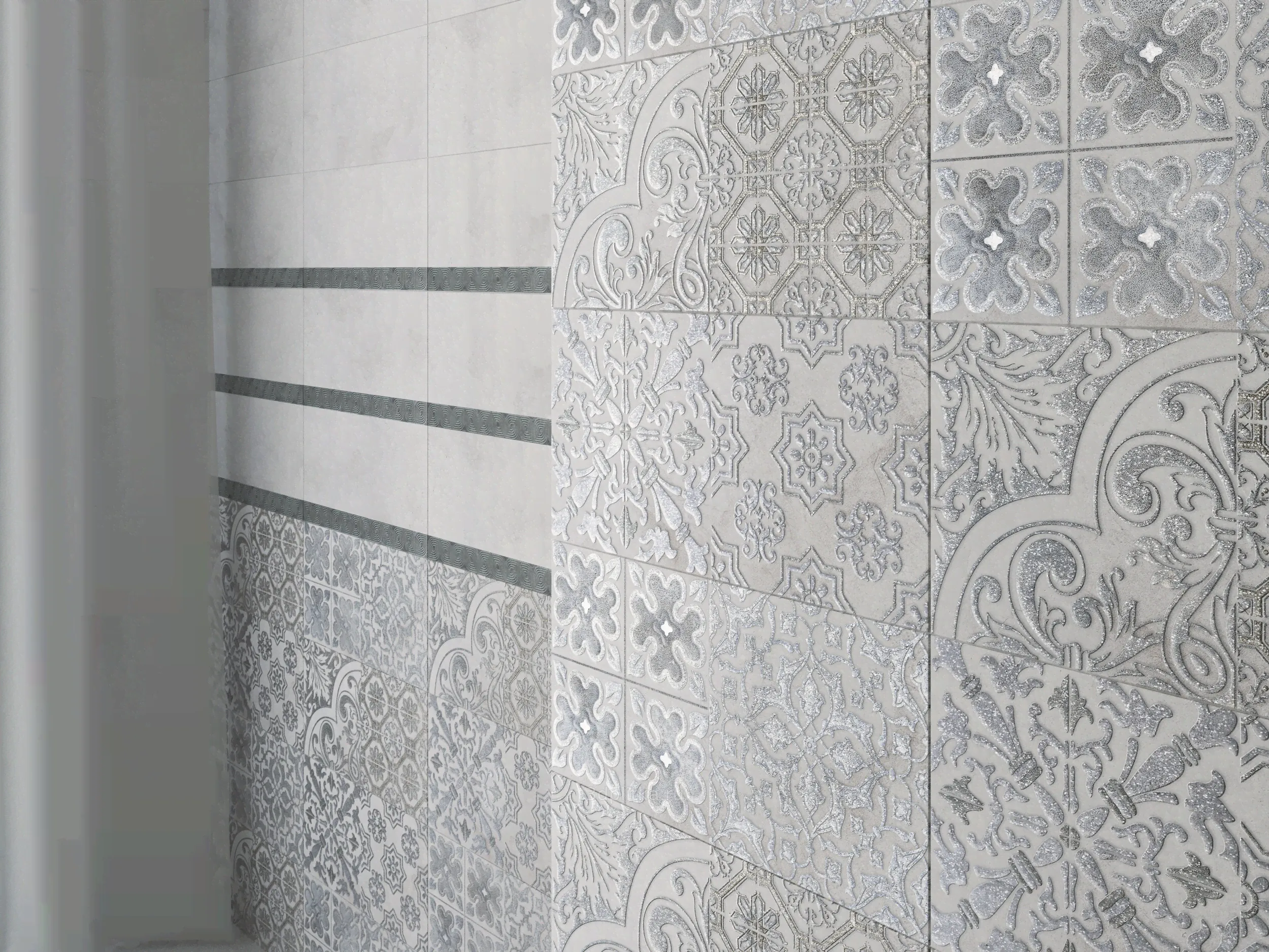Lasselsberger (LB-Ceramics) Кампанилья 1041-0246 Геометрия серая 20x40 - керамическая плитка и керамогранит-2