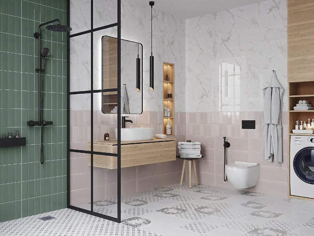 Керамогранит LBCeramics Роса Рок 30*30 черно-белый геометрия